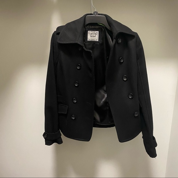 Newly Dry Cleaned Black Levi’s Peacoat - Picture 1 of 10